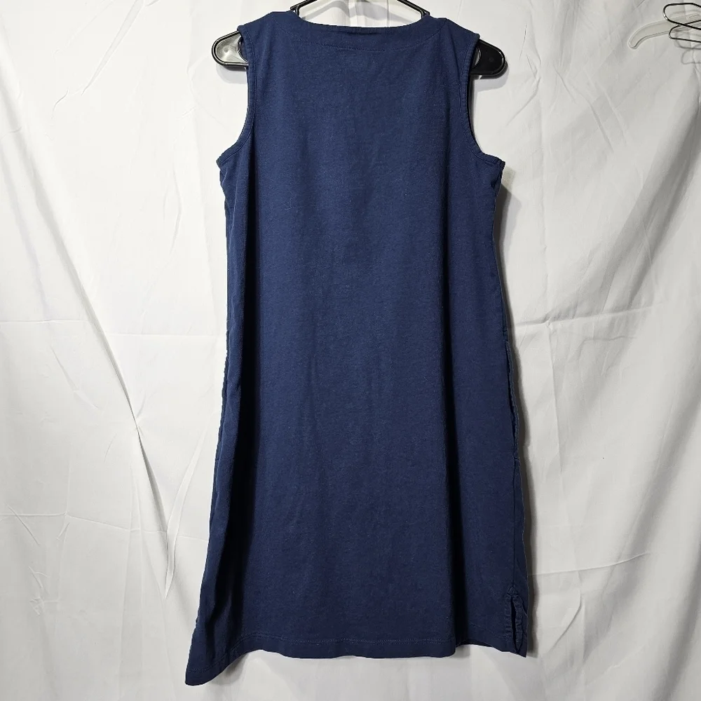 Lands' End embroidered cotton jersey sleeveless swim cover-up dress